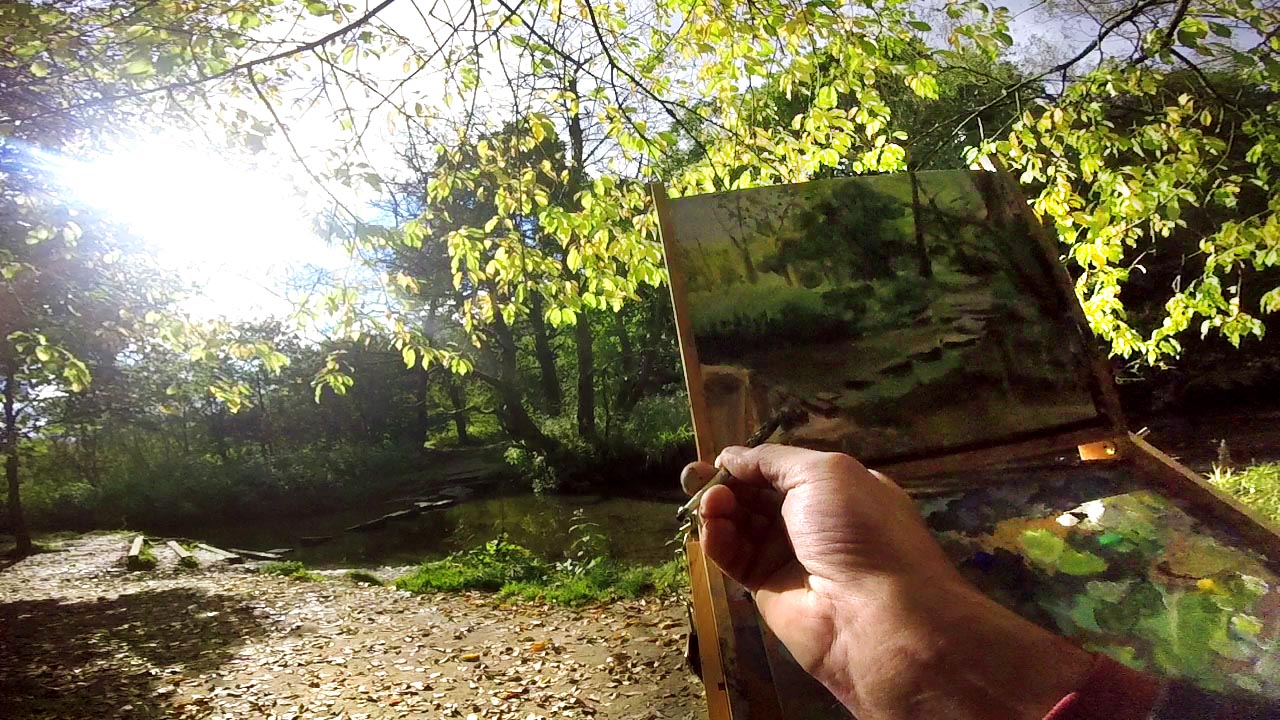 Painting en plein air in Cuerden Valley Country Park